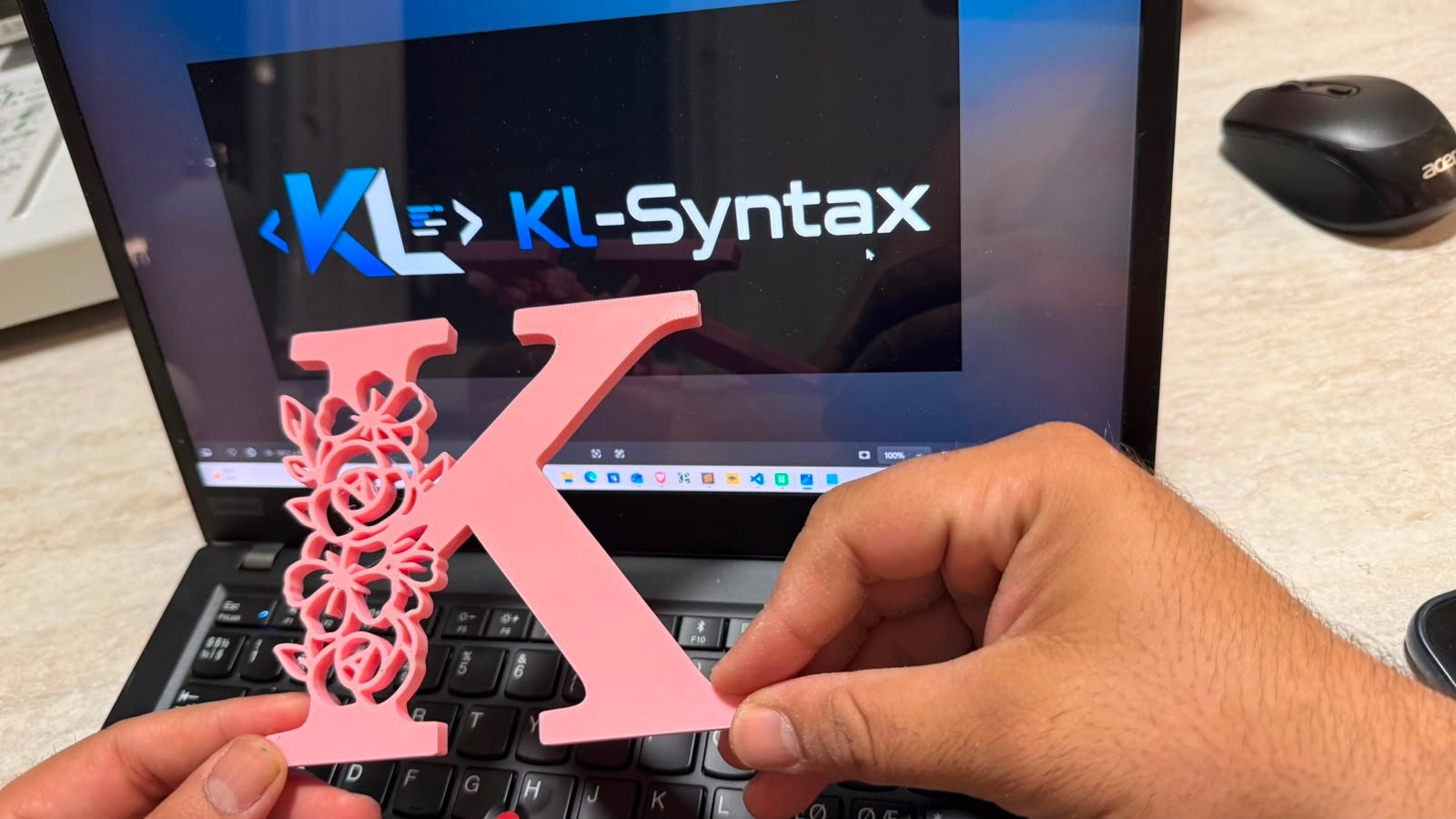 K Letter in pink